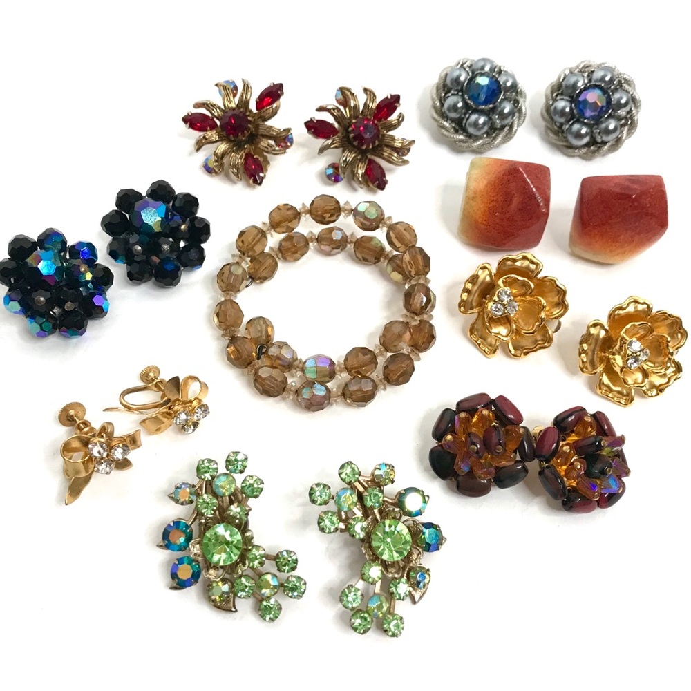 Vintage Jewelry Bundle Lot 50s 60s Rhinestone